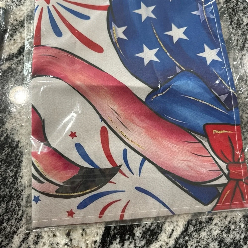 God Bless America Flamingo July 4th Patriotic Garden Flag Double Sided, 12x18 - Picture 4 of 4